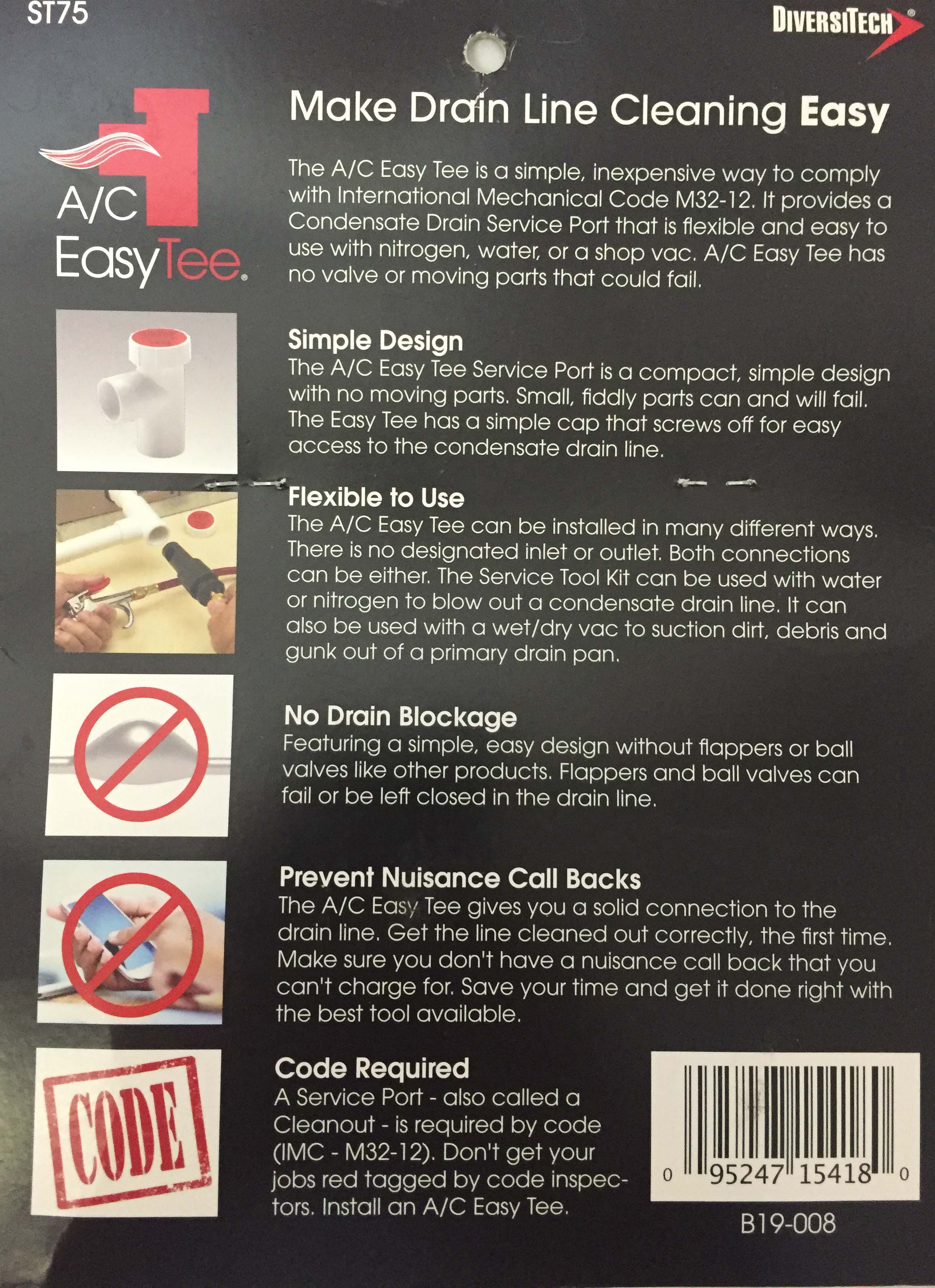 A/C Drain Line Easy Tee Service Kit & PVC Service Fitting